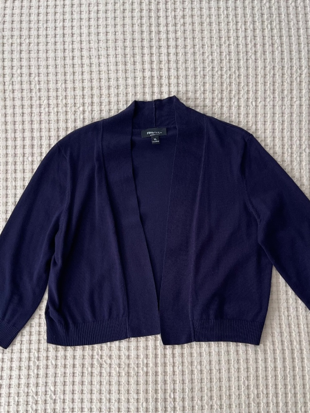 RN Studio Navy Open Front Cardigan Women's XL Lightweight Knit